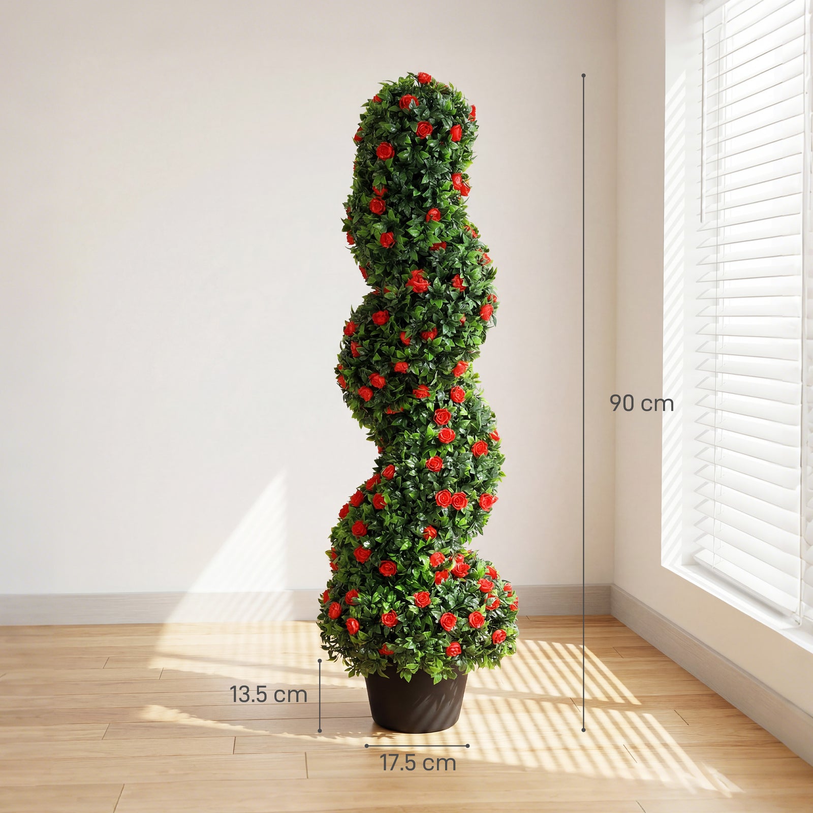 Decorative Artificial Plants Set of 2, UV Resistant Fake Plants in Pot