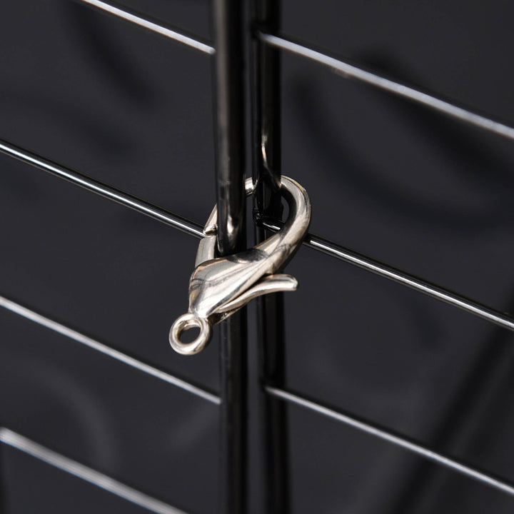 MCL Pet Playpen DIY Small Animal Cage Enclosure Metal Wire Fence 39 Panels with 3 Doors 2 Ramps for Kitten Bunny Chinchilla Pet Mink Black