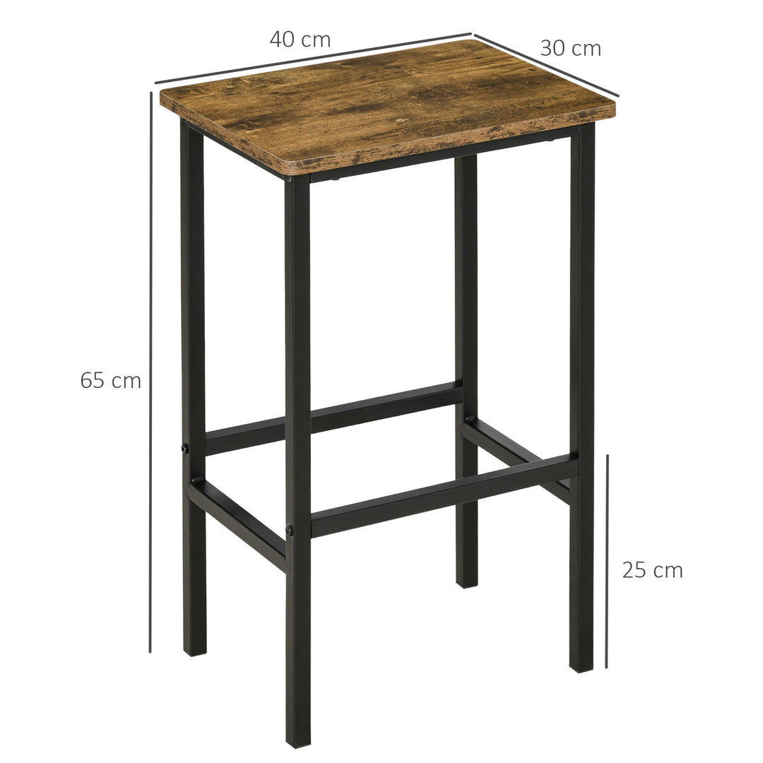 Industrial Bar Stools, Set of 2 Kitchen Breakfast Bar Chairs with Footrest, Counter Height Island Stools for Dining Area, Home Pub, Rustic Brown