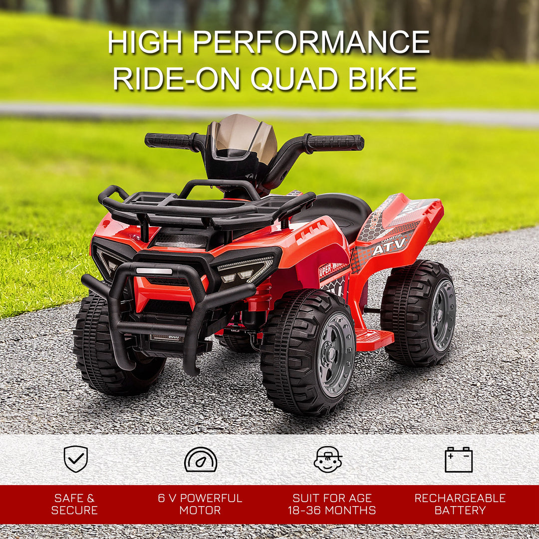6V Kids Electric Ride on Car Toddlers Quad Bike All Terrain Vehicle Toy With Music for 18-36 months Red