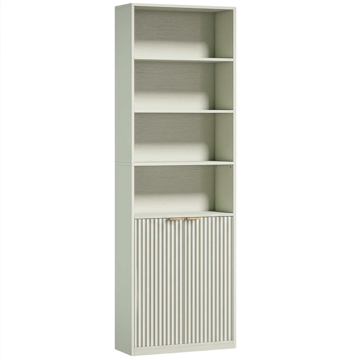 Bookcase Adjustable Shelf Bookshelf Anti-Tip Hardware 6-Tier - Light Green
