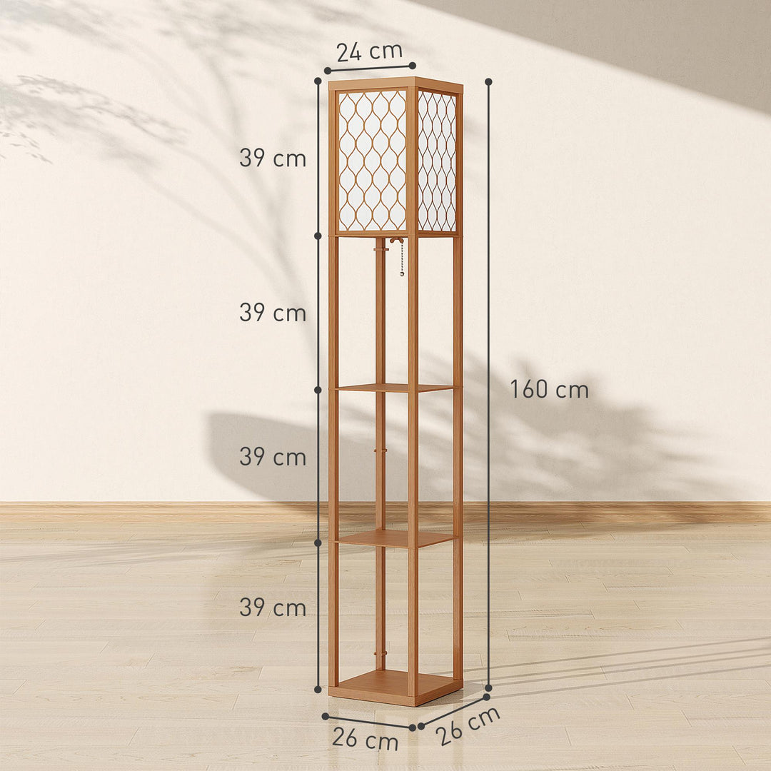 Three-Shelf Standing Lamp - Natural