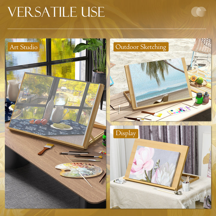 Desktop Table A2 Easel Craft Workstation, Adjustable Beechwood Table Top Easel, Portable Folding Artist Drawing & Sketching Board for Adults, Beginners, Artists Painting