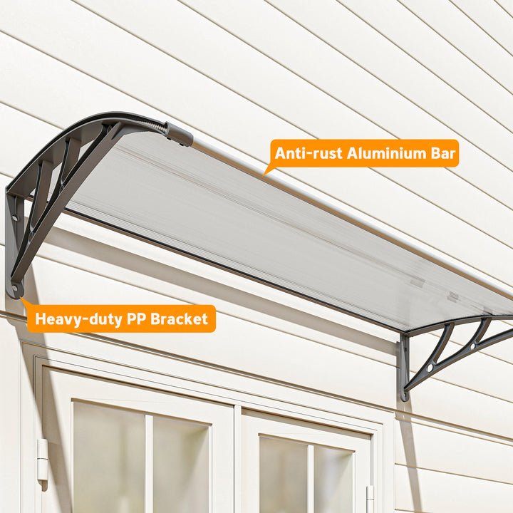 Front Door Canopy, Outdoor Awning, Rain Shelter, 110 x 60cm, Grey