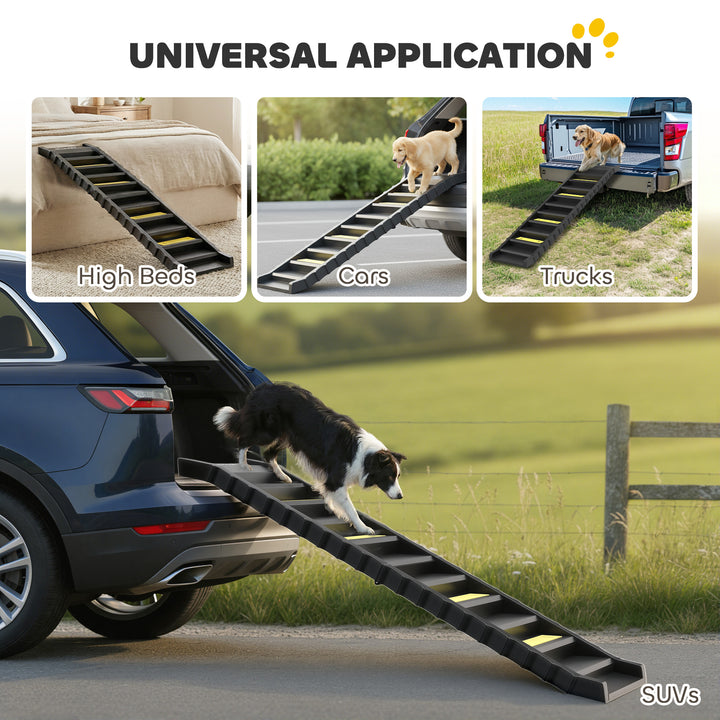 Dog Car Ramp with Anti-Slip Steps, 10-Steps Pet Stairs for Pets to Acc