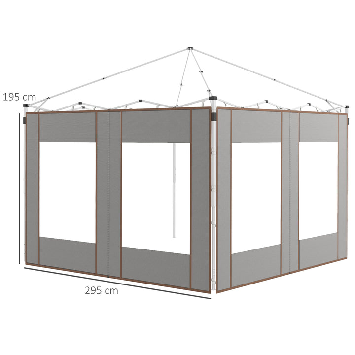 Set of Two 295cm Replacement Canopy Walls - Grey