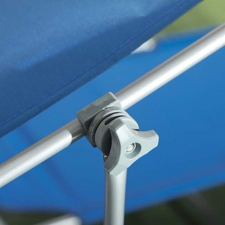 Sun Lounger, with Adjustable Face Canopy - Bright Blue