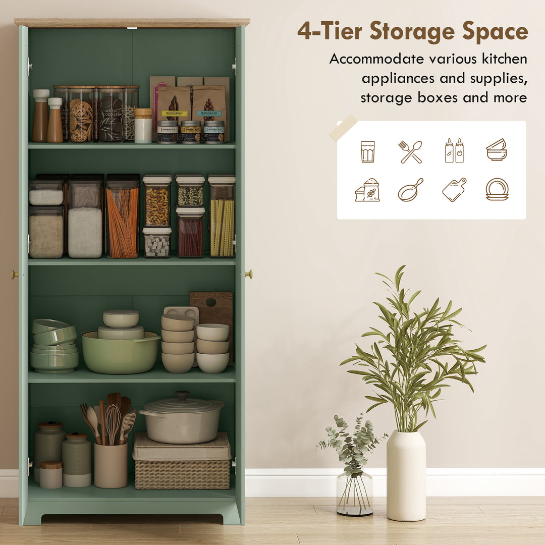 Kitchen Cupboard, 172cm Freestanding Storage Cabinet with Doors and Sh