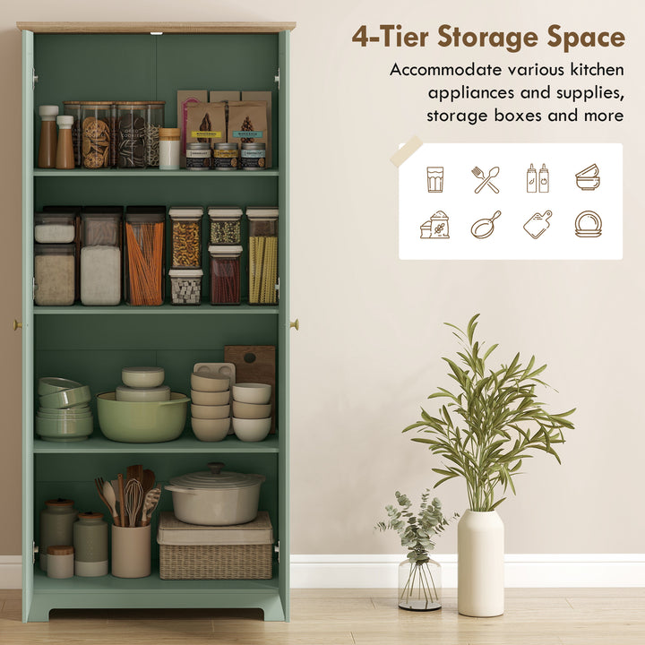Kitchen Cupboard, 172cm Freestanding Storage Cabinet with Doors and Sh