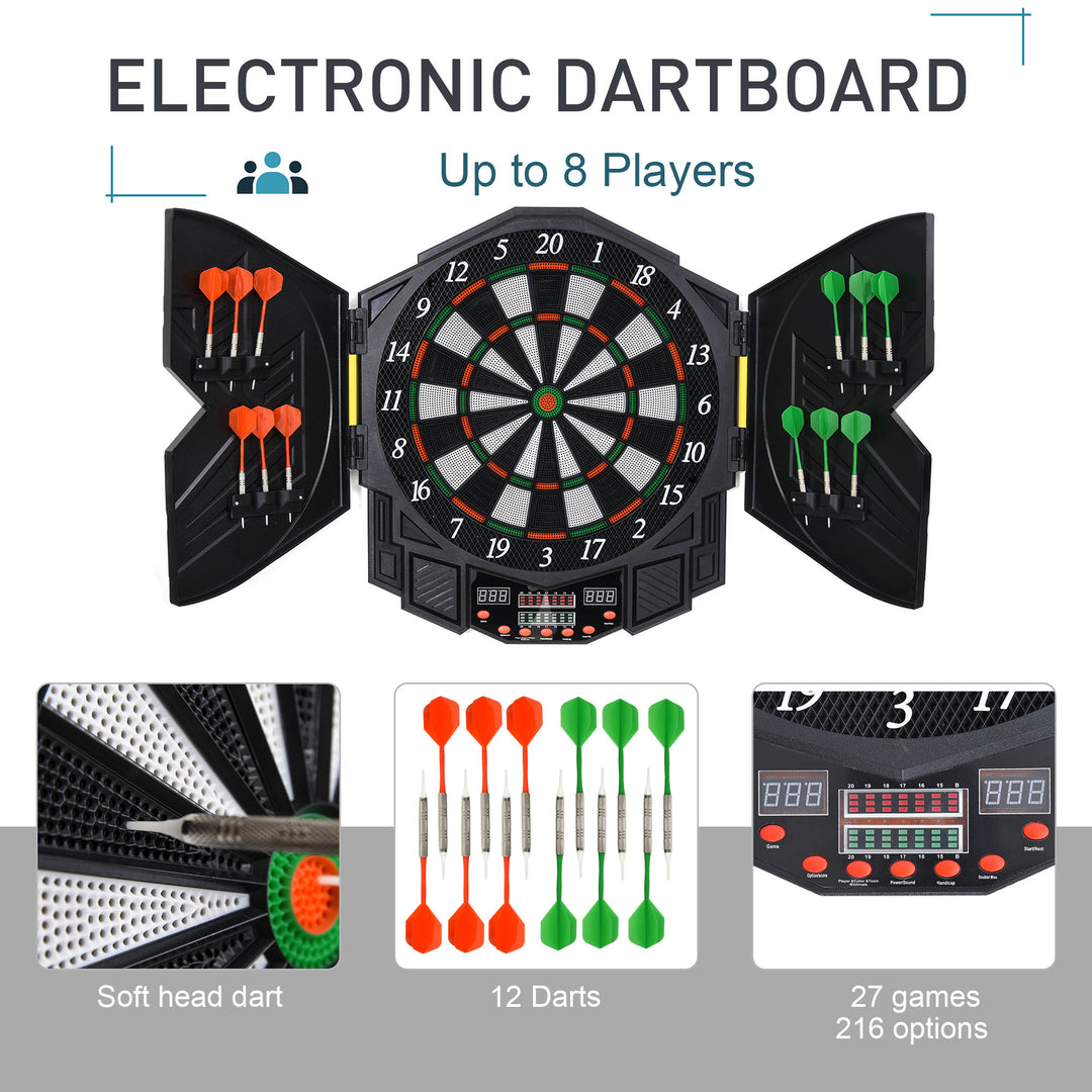 Dart Board Set, Electronic Dartboard with LED Digital Score Display, S