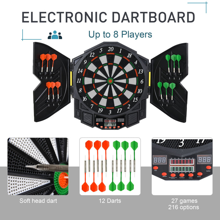 Dart Board Set, Electronic Dartboard with LED Digital Score Display, S