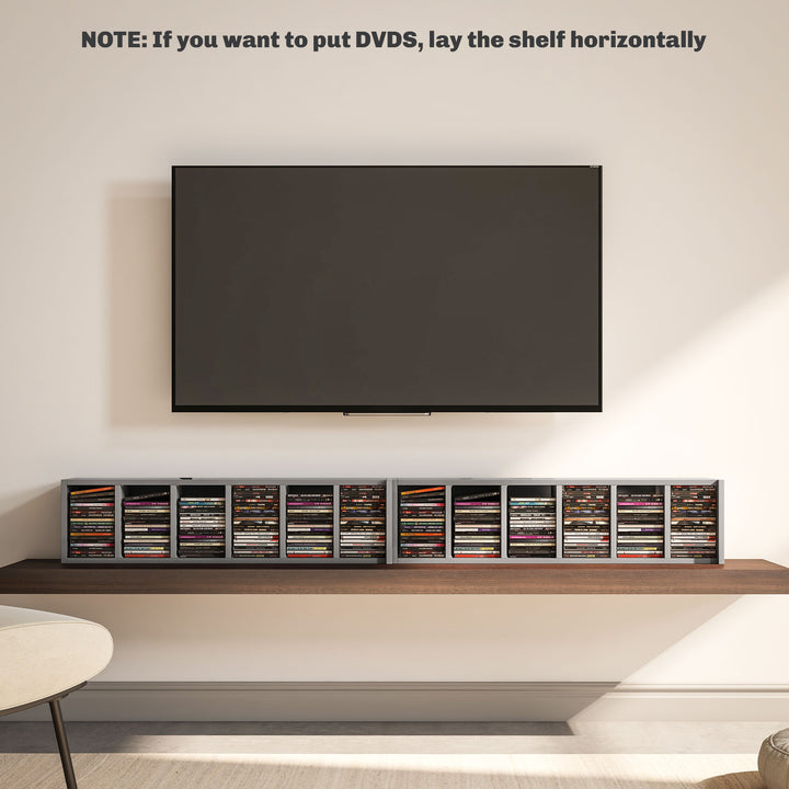 Set of 2 CD Media Display Shelf Unit Tower Rack with Adjustable Shelve