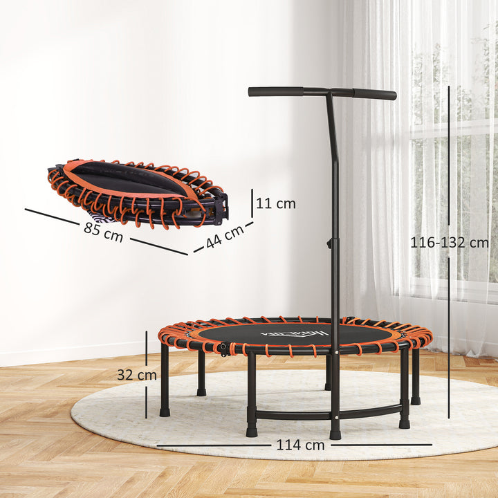 Mini Round Steel Frame Trampoline w/ Adjustable Handle, Orange