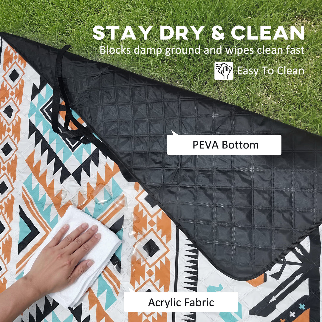 Picnic Blanket, 300x200CM Large Beach Blanket Outdoor Picnic Mat with 
