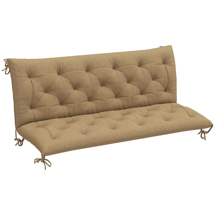 Outsunny Three-Seater Bench Cushion - Khaki