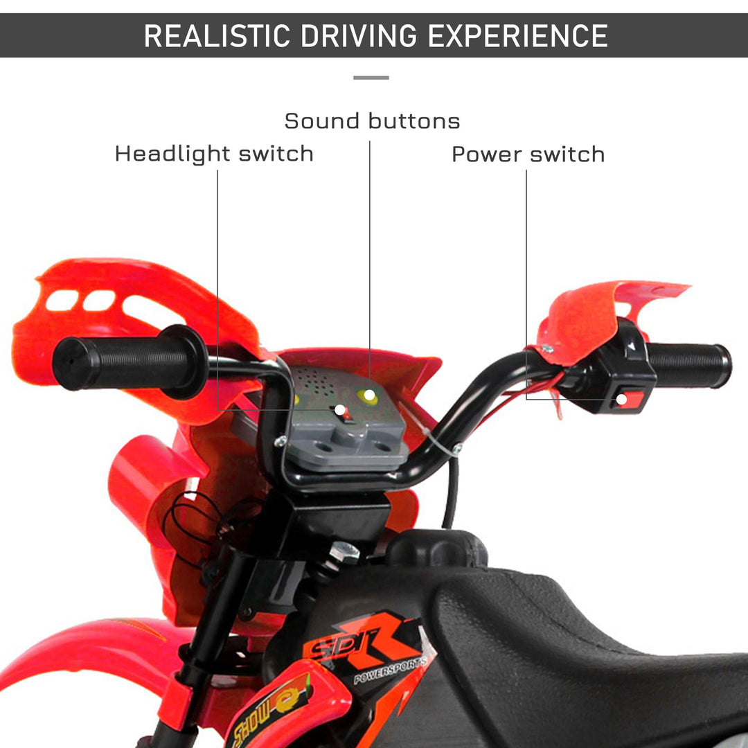 HOMCOM Electrifying Ride: 6V Motorbike for Petite Thrill-Seekers, Battery-Powered Scarlet Scooter