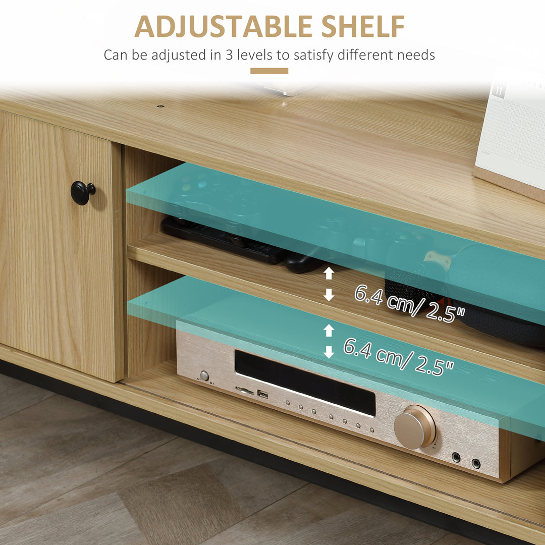 50" Screen TV Stand, with Sliding Door Storage - Wood-Effect