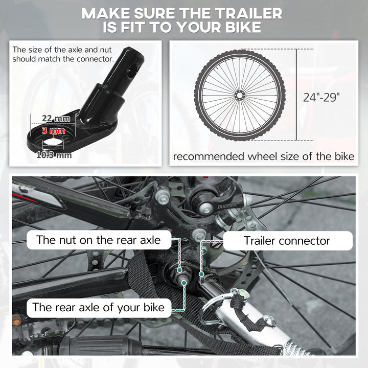 Baby Bike Trailer, Child Bicycle Trailer with 5 Point Harness, Steel Frame, Reflectors, Safety Flag, Hitch Coupler, Red