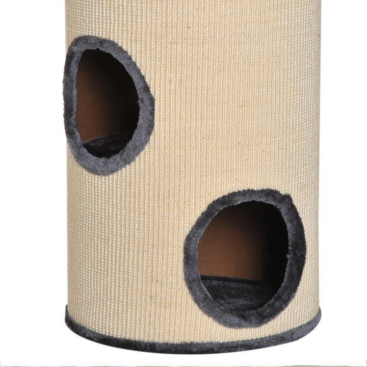 70cm Height Cat Post Tree Scratching Barrel Sisal Activity Center Condo Kitten Bed Scratcher Climbing Climber Play House for Indoor Cats