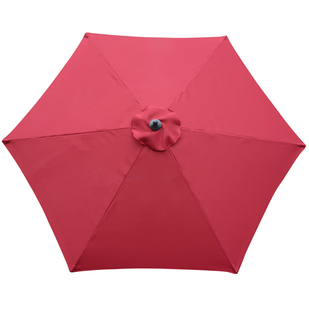 2.8m Garden Parasol Umbrella, Round Outdoor Market Table Umbrella Sun Shade Canopy, Wine Red