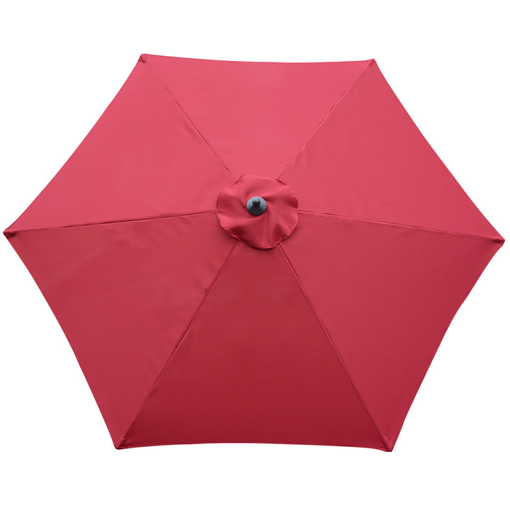 2.8m Garden Parasol Umbrella, Round Outdoor Market Table Umbrella Sun Shade Canopy, Wine Red