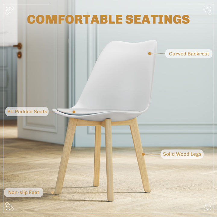 Five-Piece Modern Dining Set - White