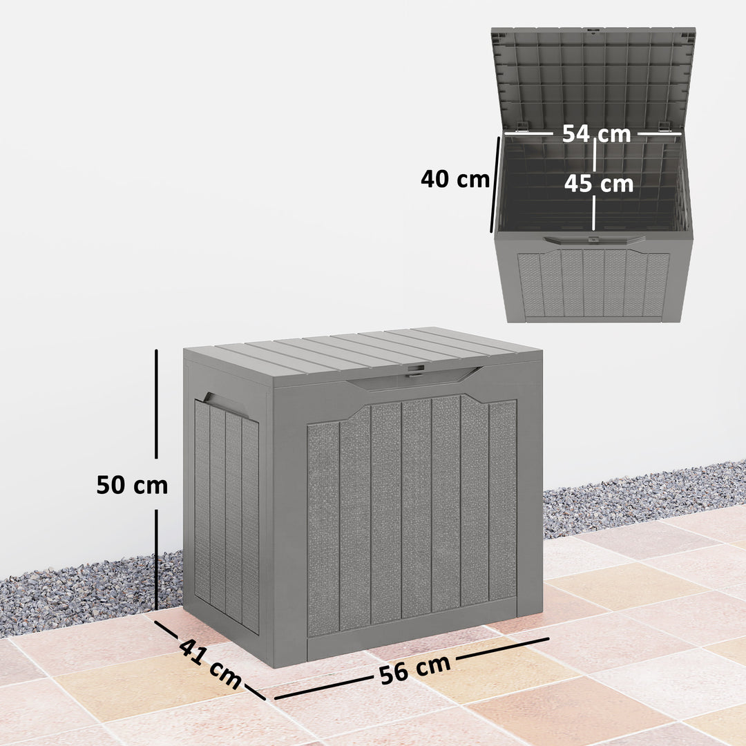 93L Plastic Garden Storage Box, Outdoor Storage Box with Handles, Waterproof Outdoor Storage Container