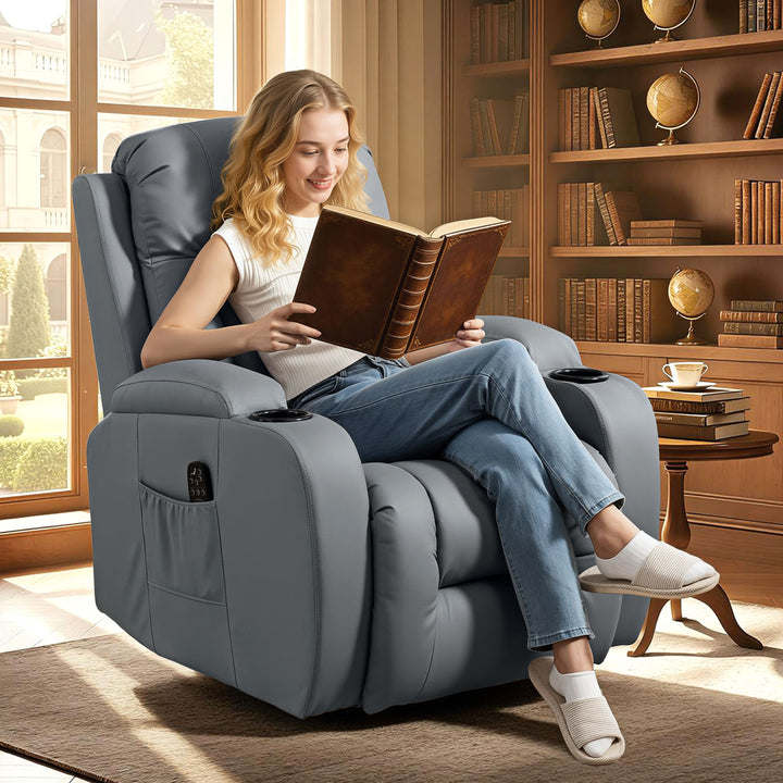 Massage Recliner Armchair, PU Leather Recliner Chair
