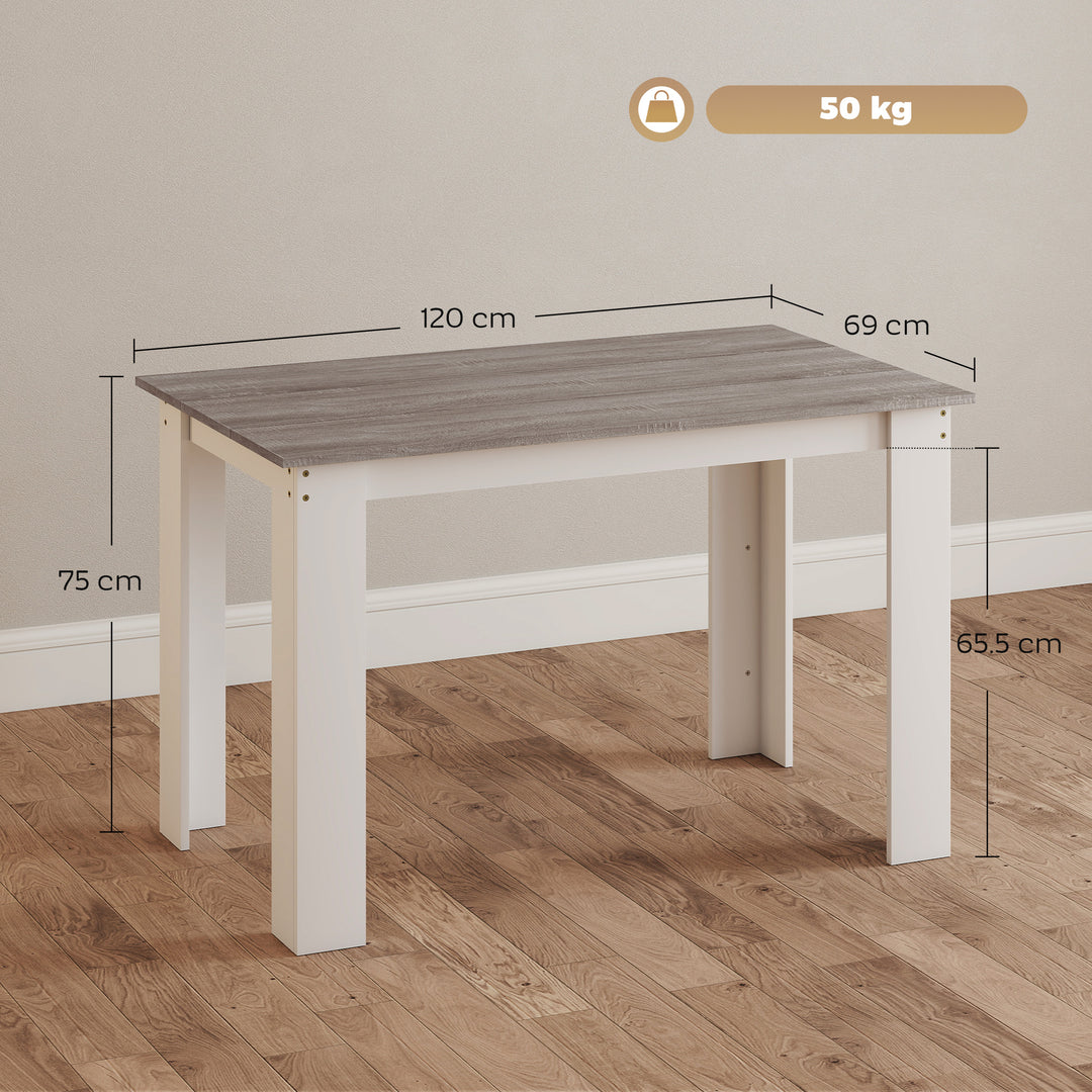Dining Table for 4-6 People, Kitchen Table with Wood Effect for Dining
