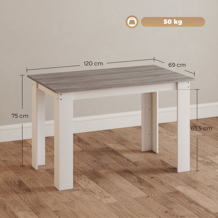 Dining Table for 4-6 People, Kitchen Table with Wood Effect for Dining
