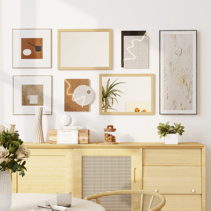 Wall Bathroom Mirror, 30 x 40 cm Wall-Mounted Mirror for Living Room, 