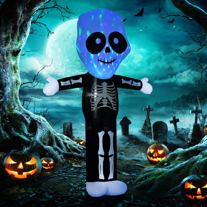 MCL 3m Halloween Inflatable Skeleton Ghost Decoration, LED Lighted for Home Indoor Outdoor Garden Lawn Decoration Party Prop