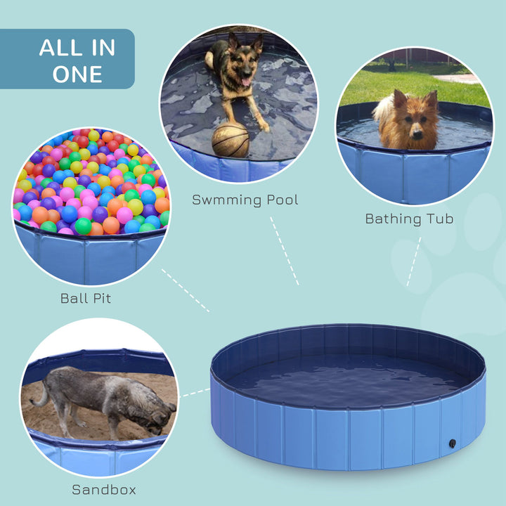 Pawhut Durable Pet Swimming Pool, Foldable Dog Paddling Pool, Easy Setup, Non