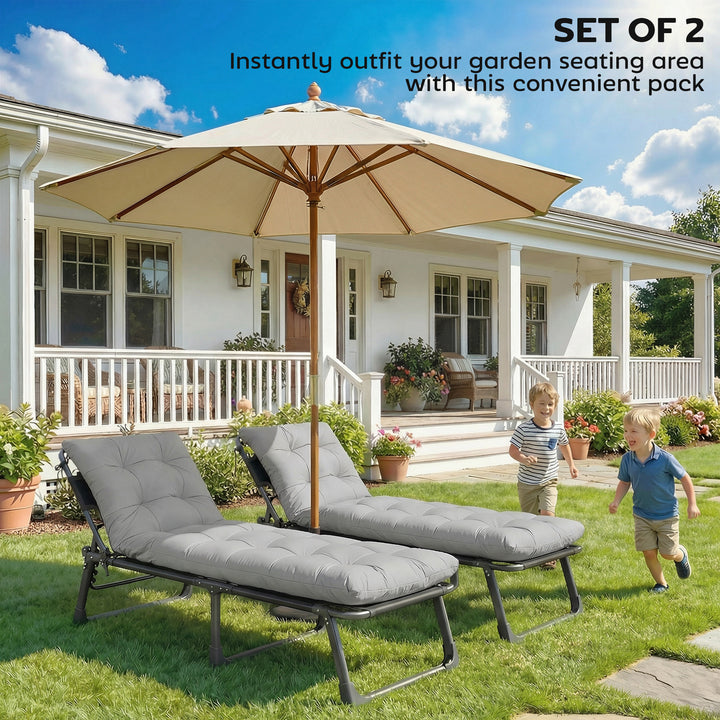 Sun Lounger Cushions Only, Garden Lounge Chair Cushions Set of 2, Sunb