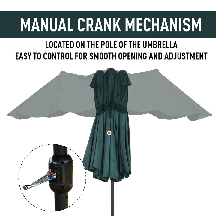MCL 4.6m Double Garden Parasol - Green
