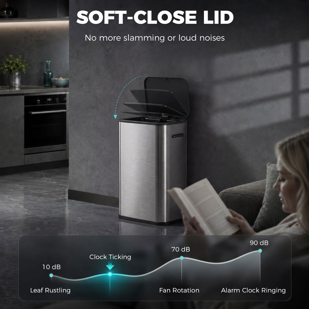 55L Sensor Bin for Kitchen, Touchless Automatic Waste Rubbish Bin - view 5