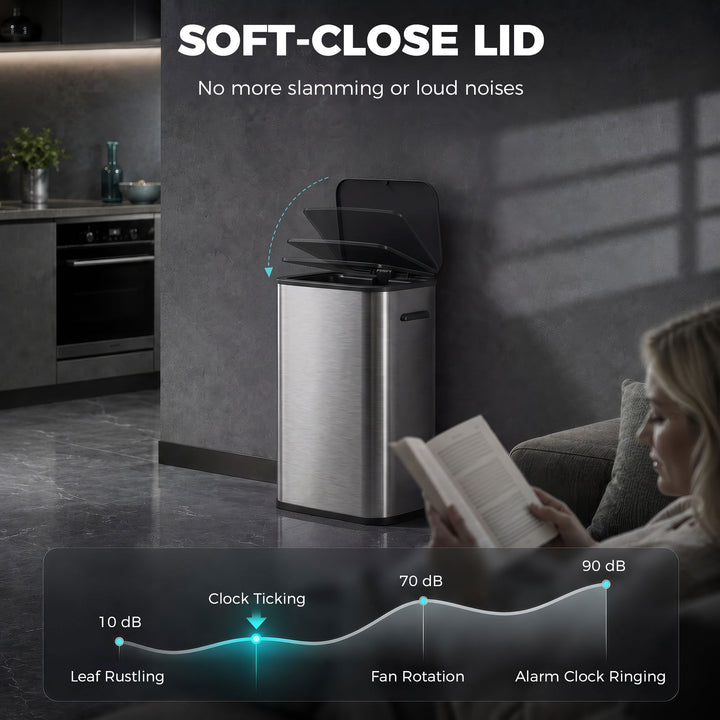 55L Sensor Bin for Kitchen, Touchless Automatic Waste Rubbish Bin - view 5