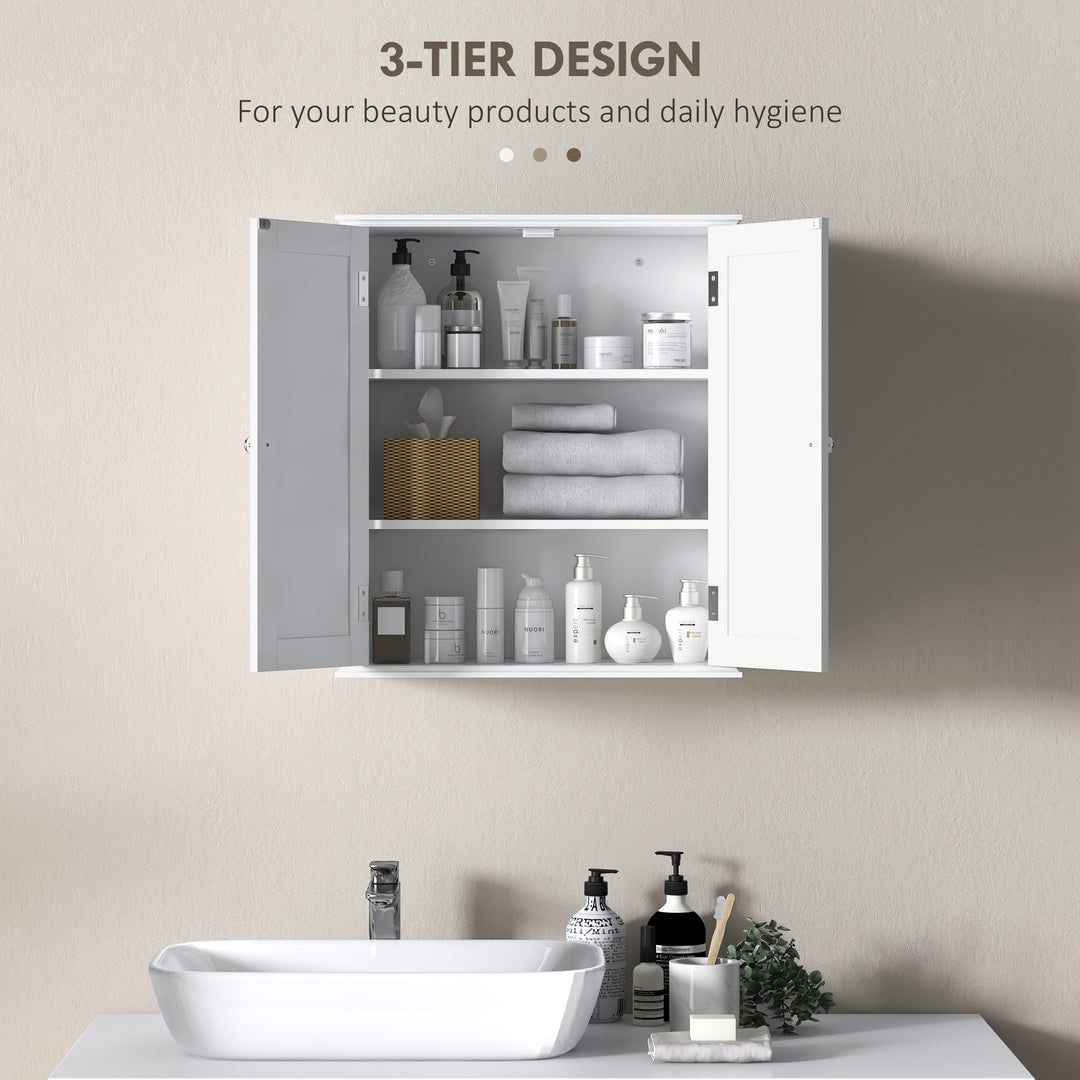 Bathroom Wall Cabinet, 3-Tier Wall-Mounted Bathroom Storage Cabinet wi