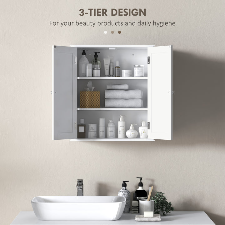 Bathroom Wall Cabinet, 3-Tier Wall-Mounted Bathroom Storage Cabinet wi