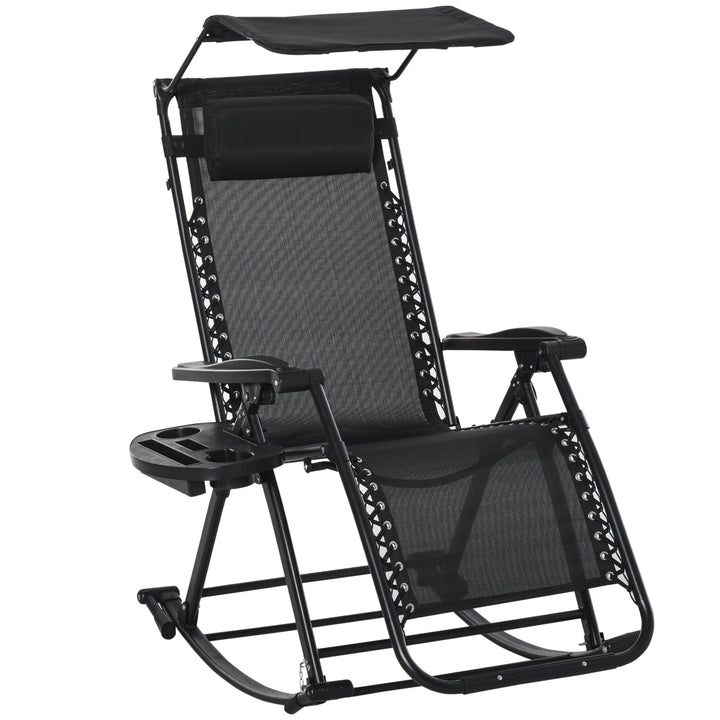 Garden Rocking Chair Folding Recliner Outdoor Adjustable Sun