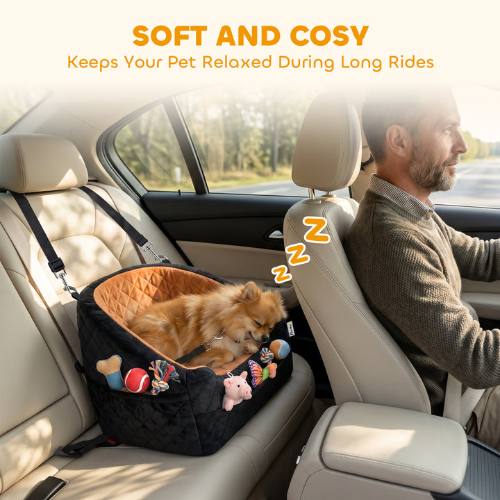 Dog Car Seat, Detachable Washable Dog Booster Seat with Thick Cushion,