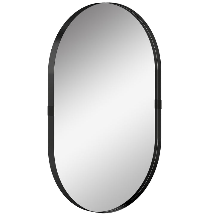 Wall Mirror, Bathroom Mirror with Elevated Aluminium Alloy Frame, 60 x