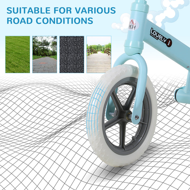 12" Kids Balance Bike No Pedal Bicycle EVA Tire Adjustable Seat Toddler Training Bike W/ Shock Absorber 2 - 5 Years Gift for Boys Girls Blue