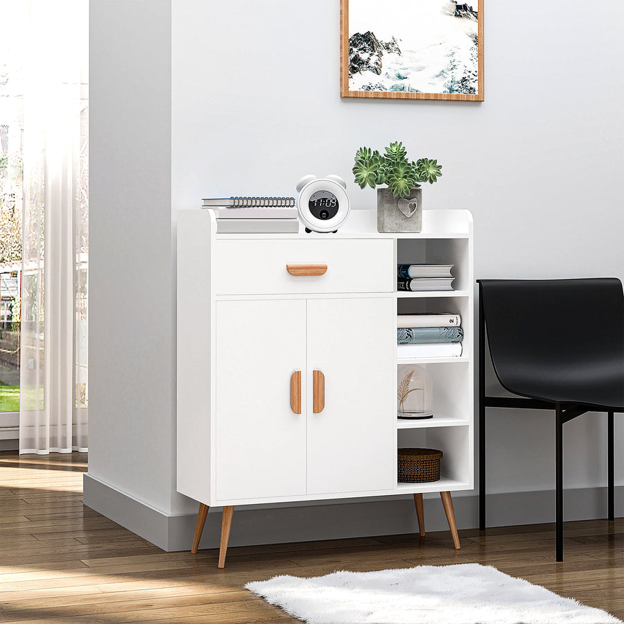 Sideboard, Side Cabinet, Floor Cupboard with Storage Drawer for Hallway, Kitchen, Bedroom, Living Room, White