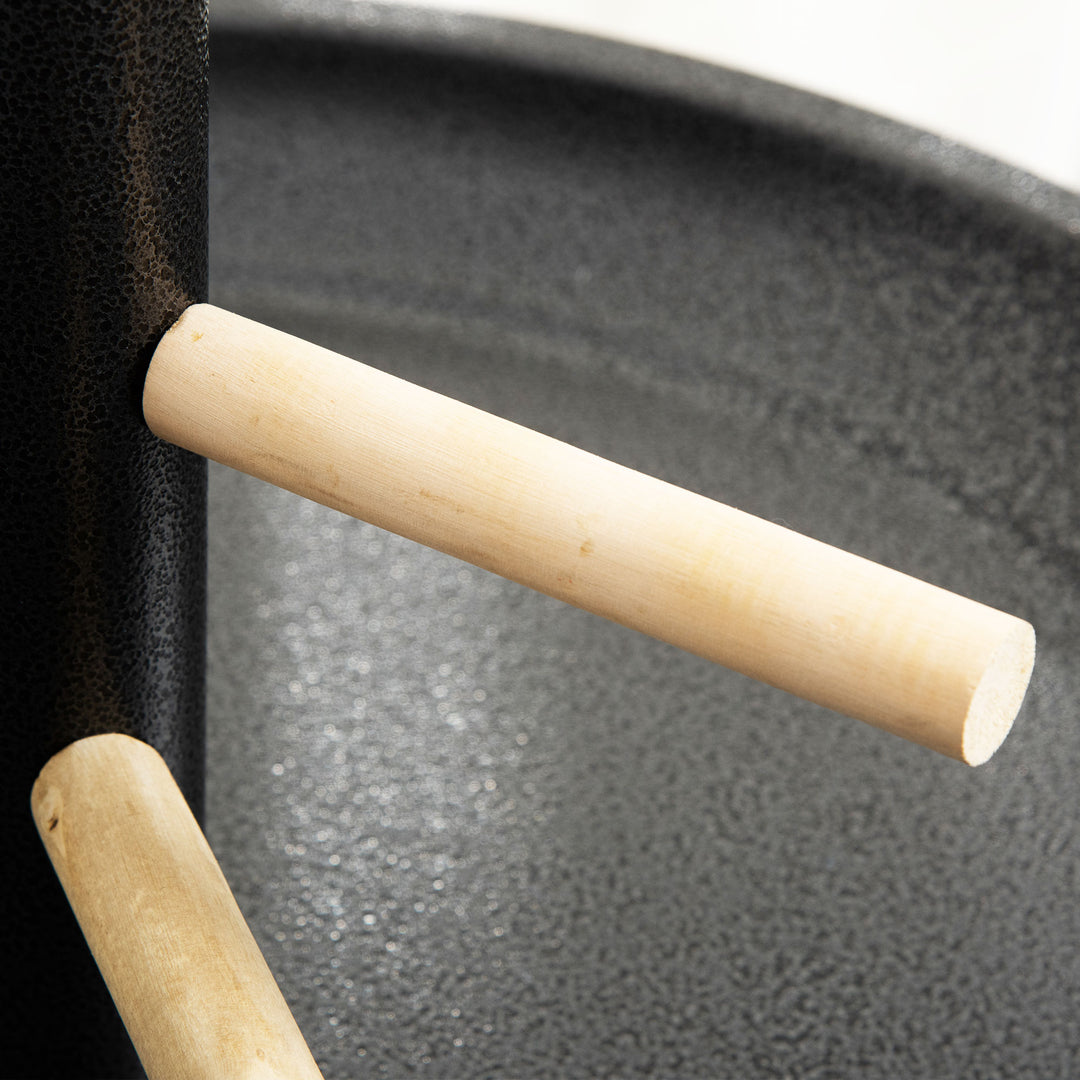 MCL Parrot Perch Stand, Large Bird Play Stand, Metal Bird Table Feeder Station with Stainless Steel Bowls, Four Wheels, Round Tray, Black