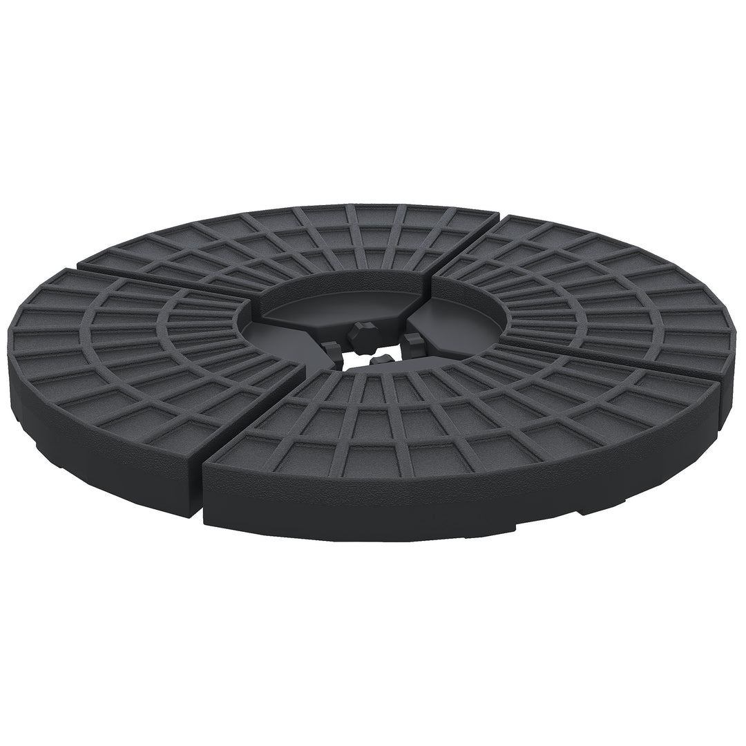 4 PCs 70KG Portable Round Parasol Base Umbrella Cross Stand Weights Holder Sand or Water Filled Outdoor Garden Patio
