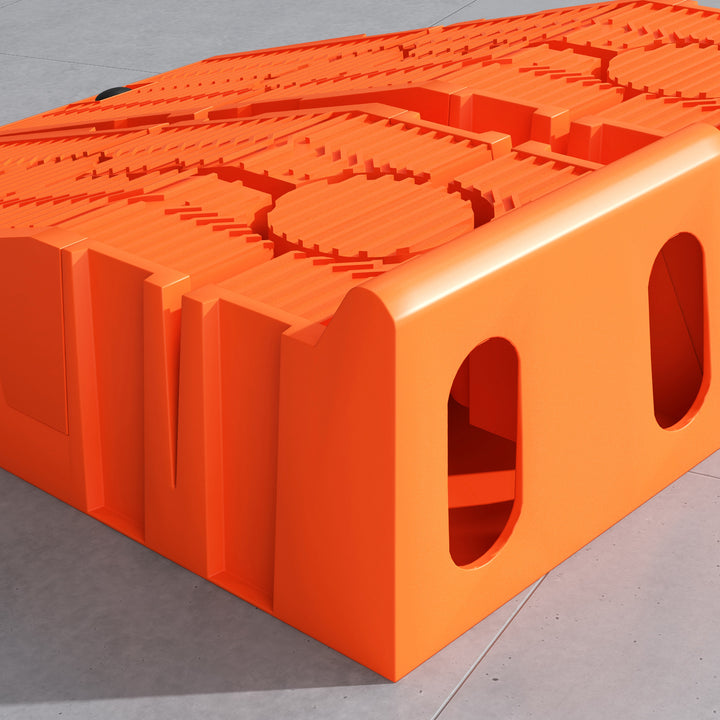 2 Pieces Car Ramps Heavy Duty 2.5 Ton Motorhome Levelling Ramps, Plastic Garage Workshop Car Lift, Portable Automotive Vehicle Campervan Car Ramp, Orange