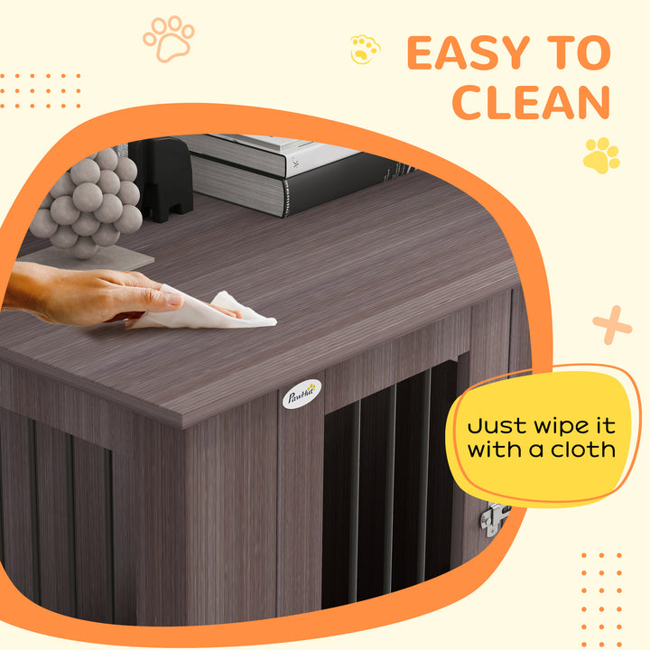 Dog Crate Table for Medium and Large Dogs with Magnetic Door for Indoor Use, 95 x 55 x 75 cm, Purple