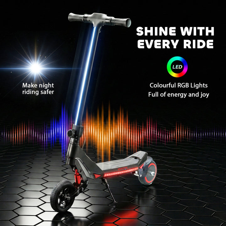 Electric Scooter for Kids, Foldable E Scooter for Age Age 6+ with LED 