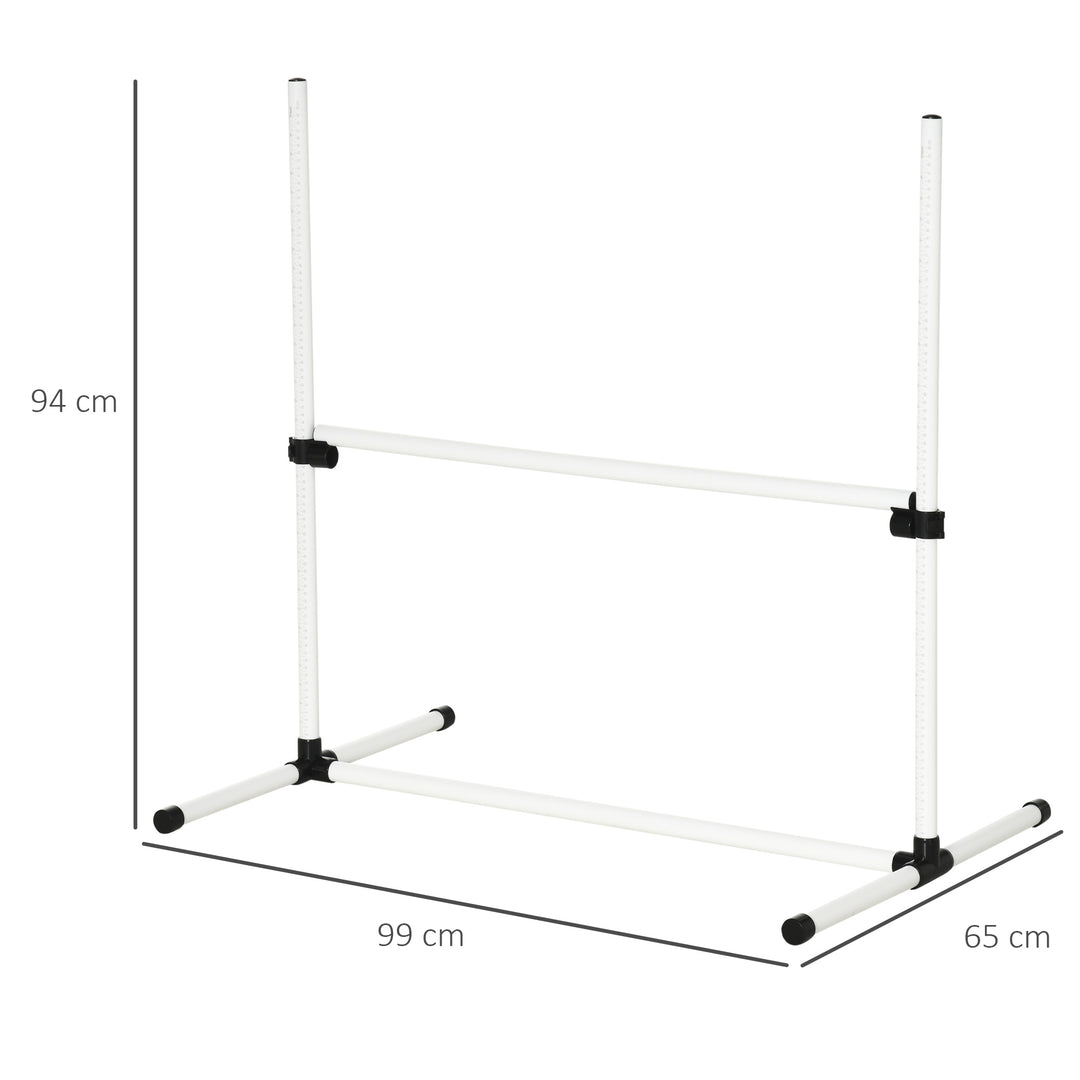 4 Pieces Dog Agility Training Equipment, Adjustable Height Jumps Hurdle with Carrying Bag for Outdoor, White